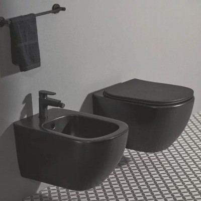 BIDEU TESI SUSPENDAT, FIXARE COMPLET ASCUNSA 53X36 SILK BLACK